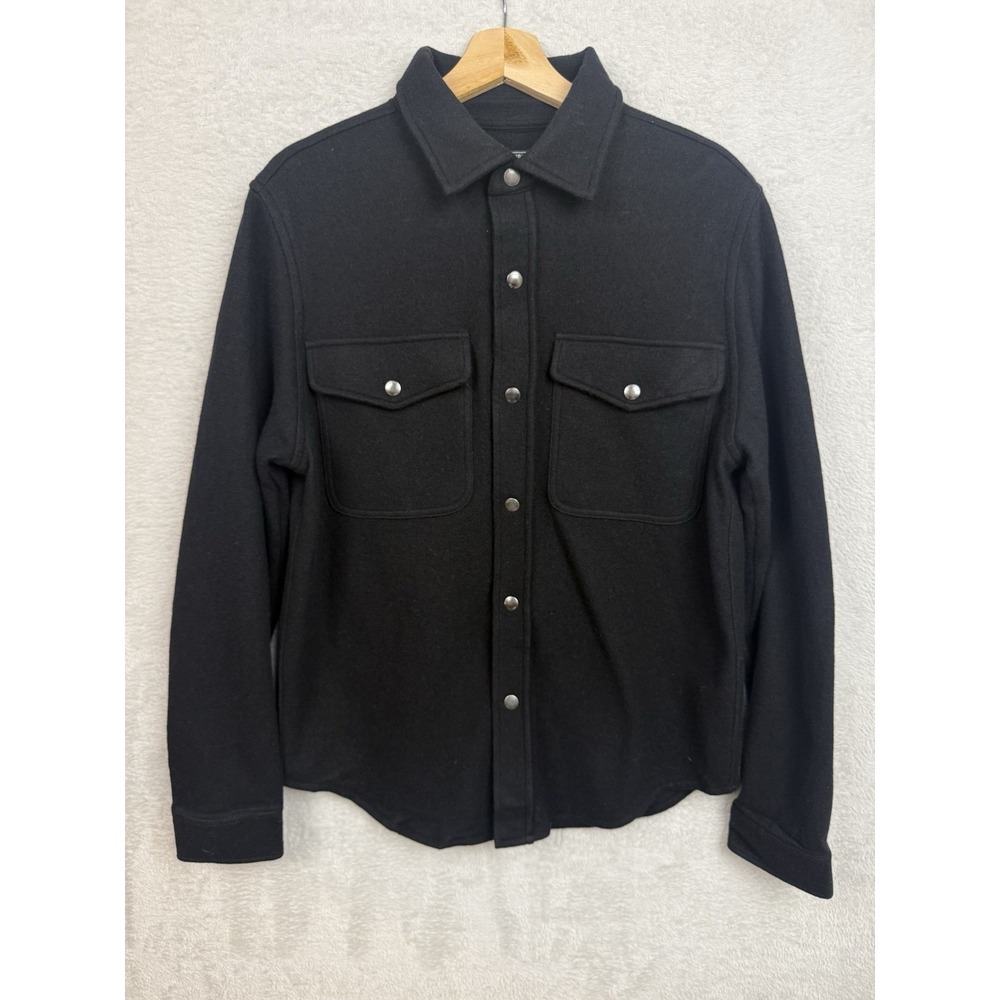 Todd Synder Wool Cashmere Blend Black Military Shirt Jacket Shacket NWT $298